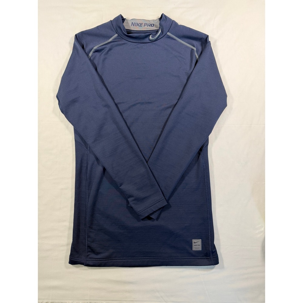 Nike Pro Dri-FIT Compression Shirt Mens XL Navy Blue Long Sleeve Mock 659802-451